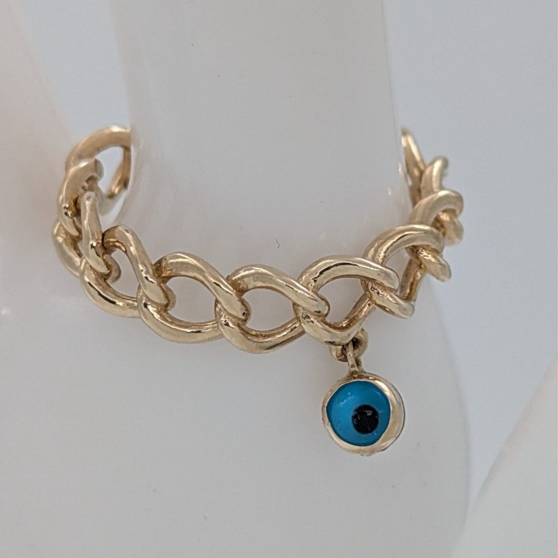 Auge Panzerring Siegelring Ring 585/14K 3,00Gr. Gelbgold Gr.57 #1003