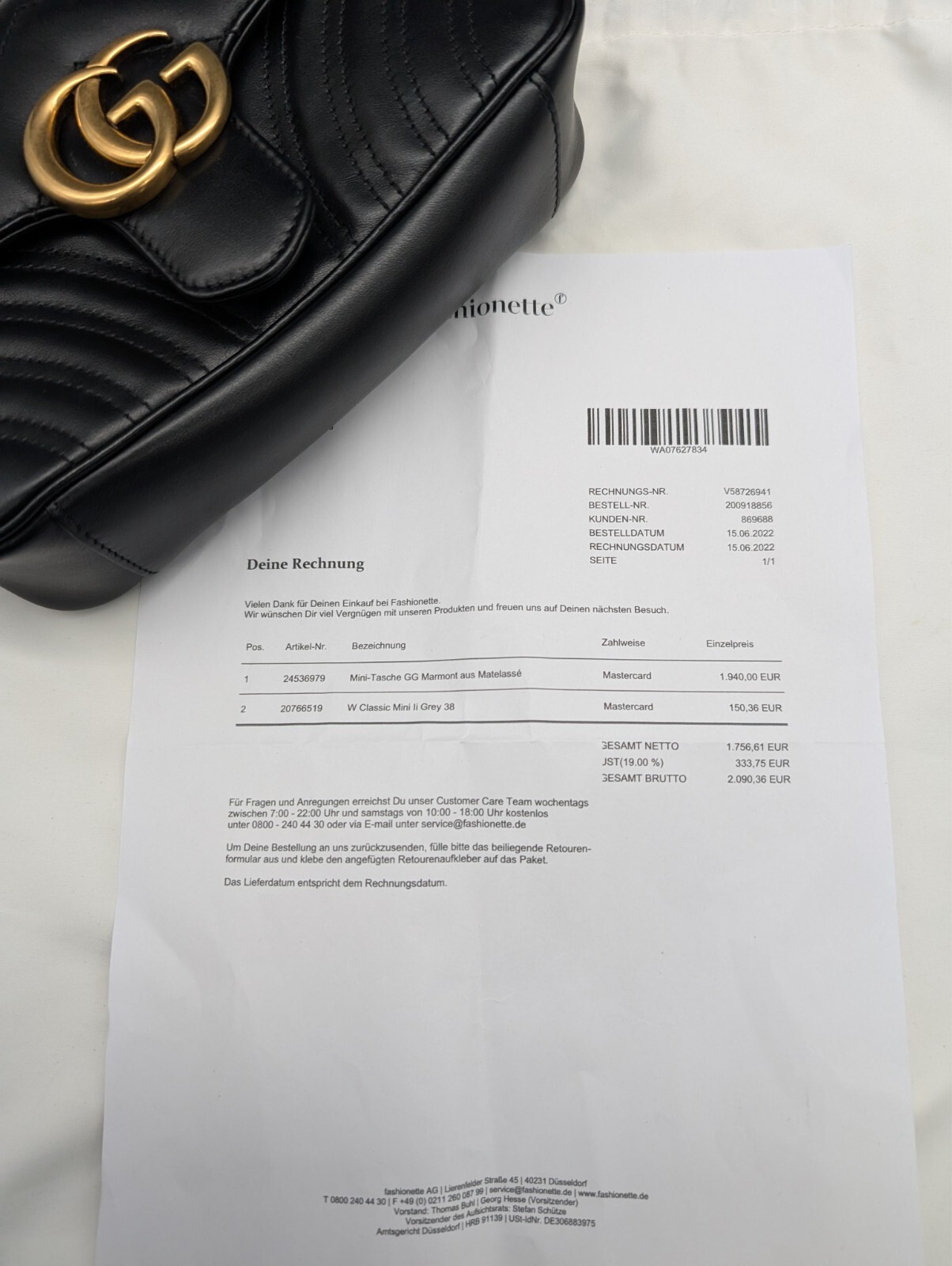 GG Gucci Marmont Mini-Schultertasche Schwarz Umhängetasche Tasche #840