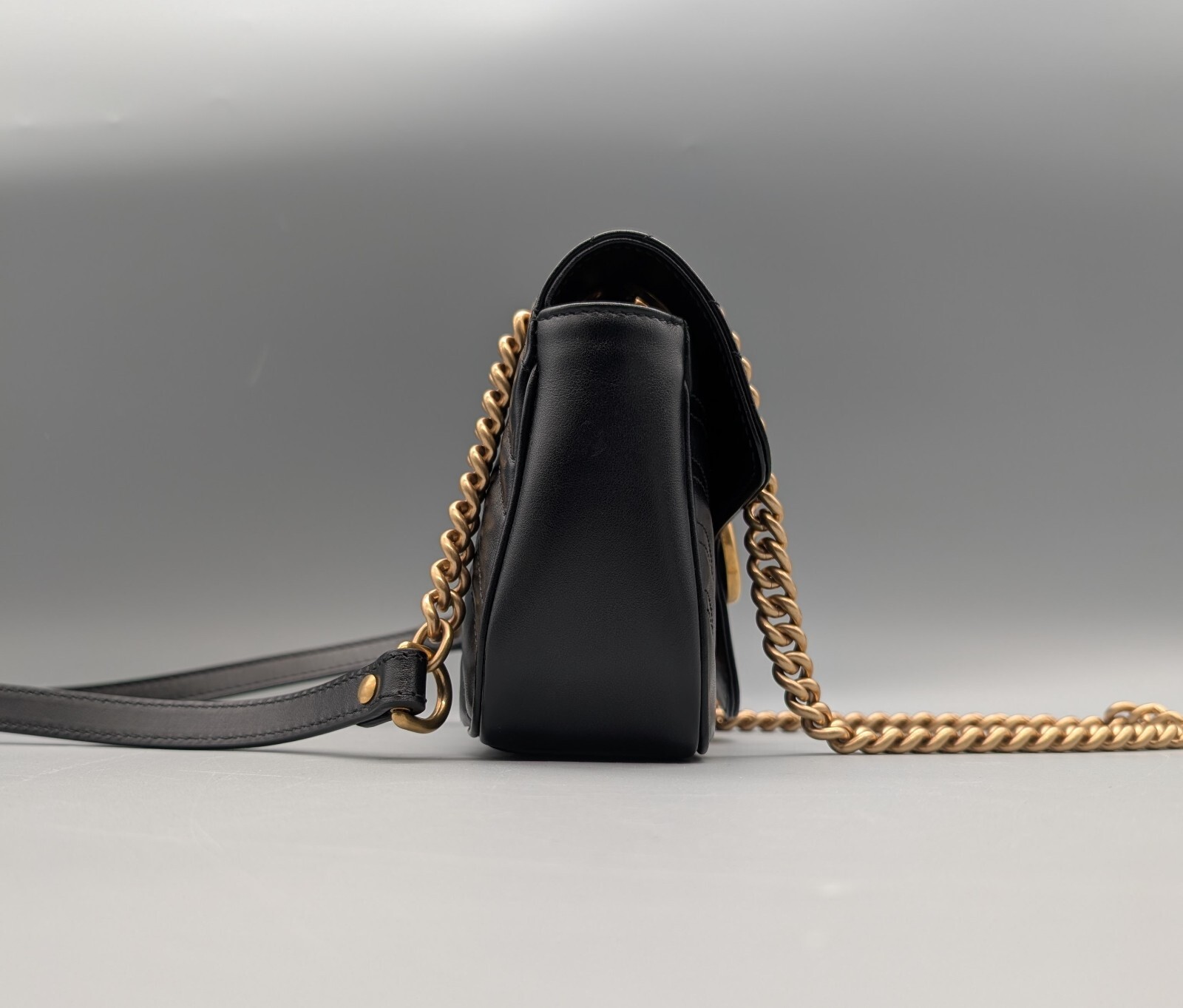 GG Gucci Marmont Mini-Schultertasche Schwarz Umhängetasche Tasche #840