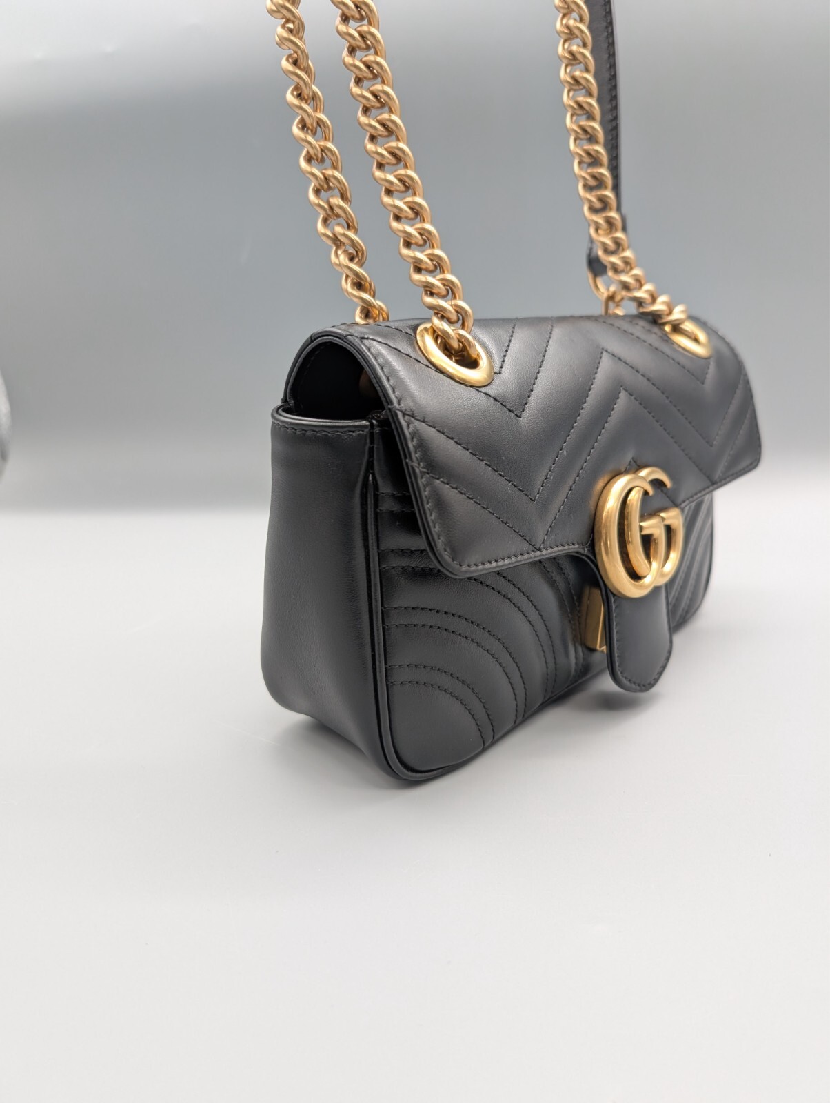 GG Gucci Marmont Mini-Schultertasche Schwarz Umhängetasche Tasche #840