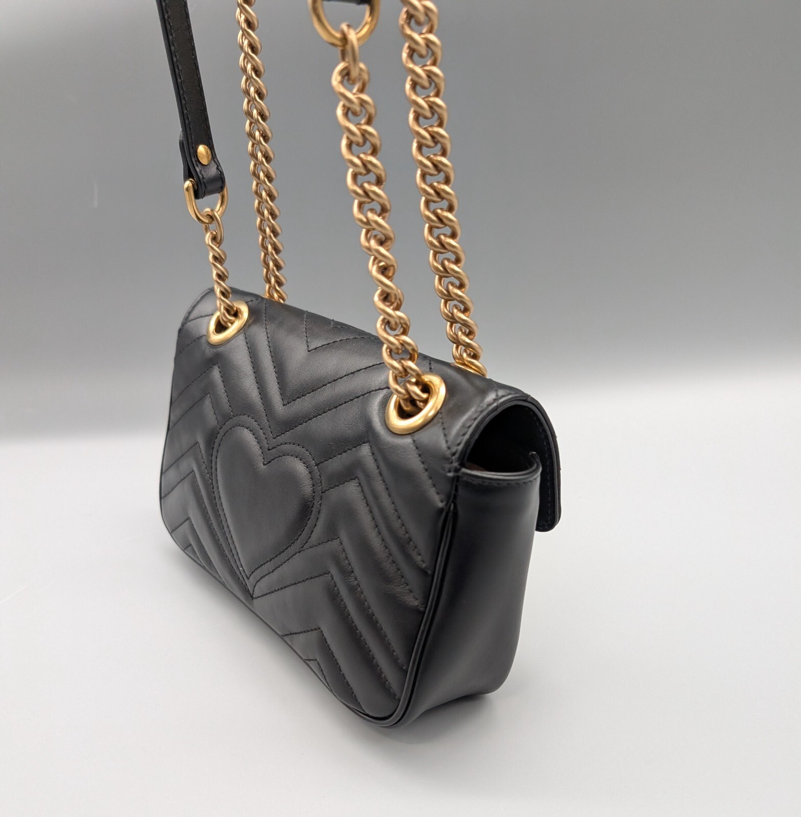 GG Gucci Marmont Mini-Schultertasche Schwarz Umhängetasche Tasche #840