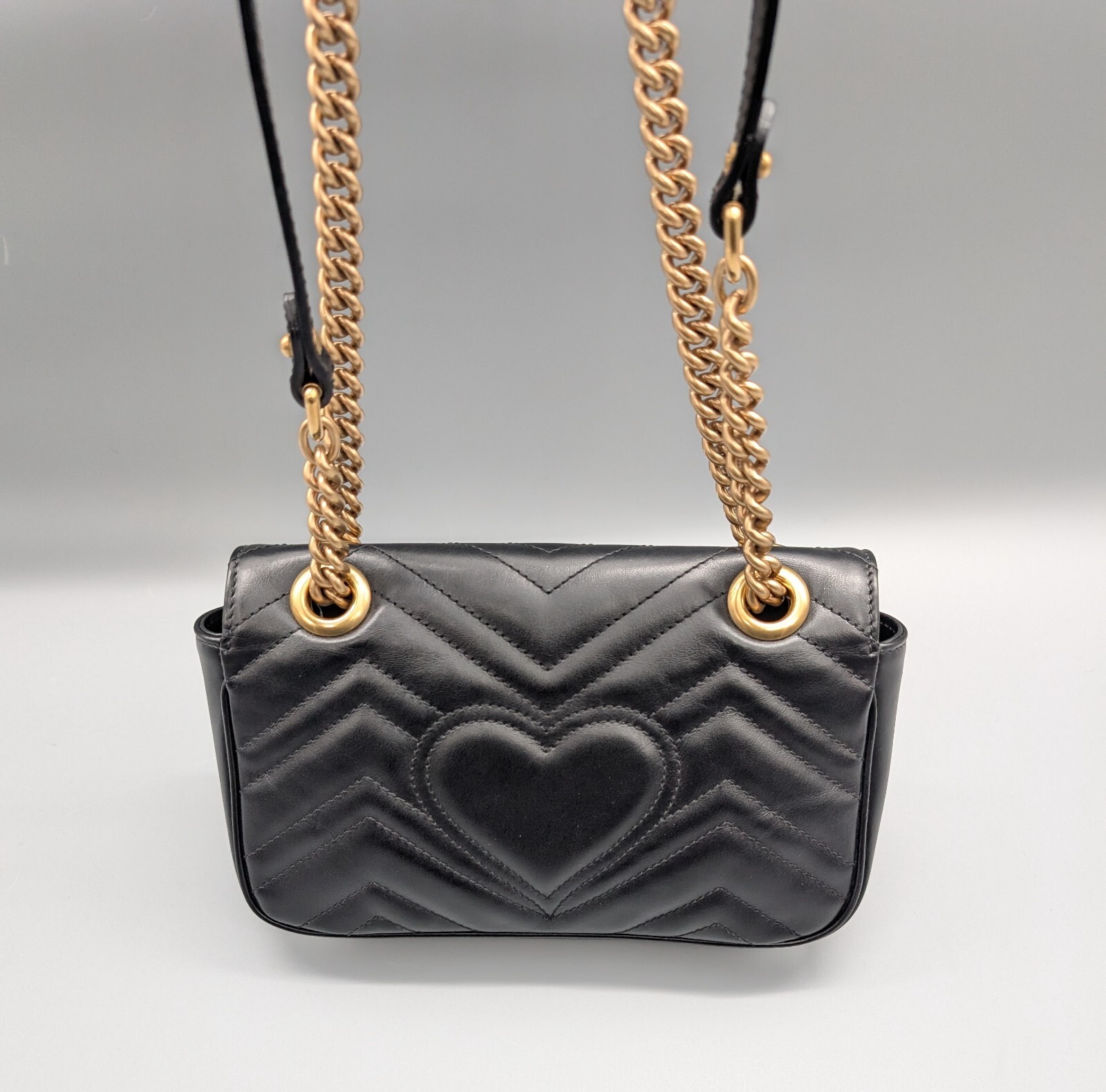 GG Gucci Marmont Mini-Schultertasche Schwarz Umhängetasche Tasche #840