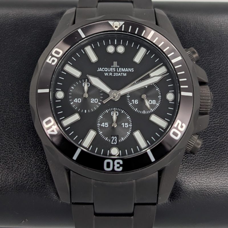 Jacques Lemans 1-2147 Chronograph – Black Edition Herrenuhr Quarz #1743