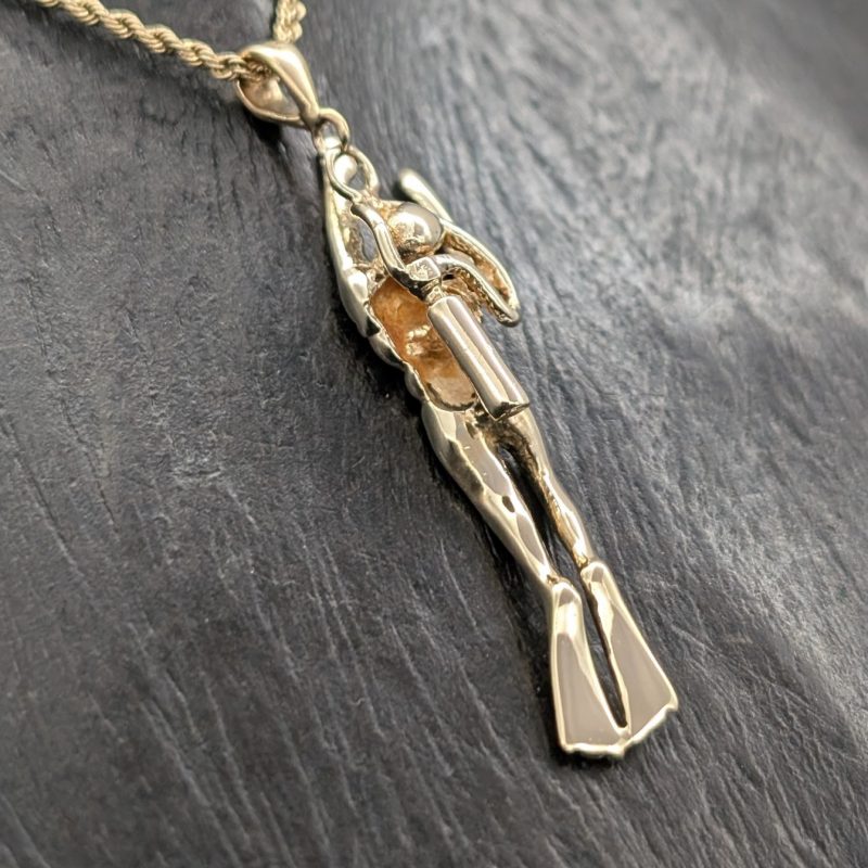 Anhänger Taucher Gelbgold 585/14K – 4,45 g – Maritim Für Halsketten #1855