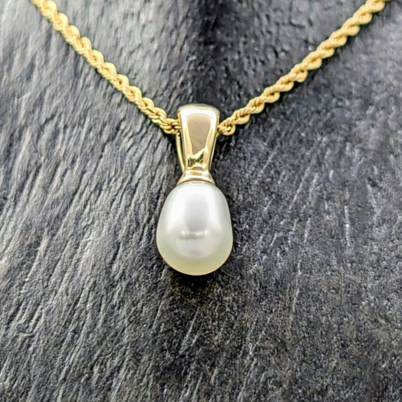 Anhänger Christ Akoya Perle Gelbgold 585/14K – 1,30g – Für Halsketten #1853