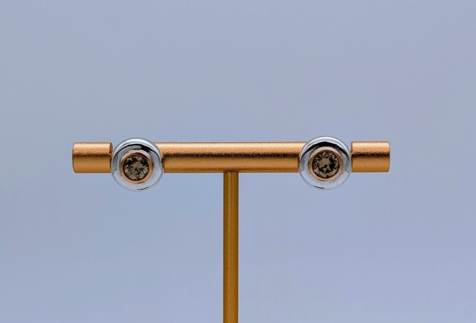 Damen Creolen Weißgold 585/14K Champagner Brillant 1,00ct - 6.15g - #1559