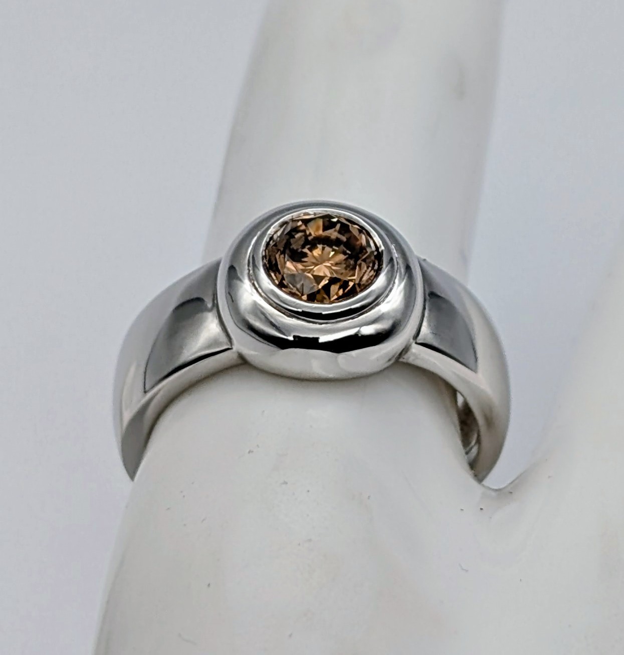 Brillant Ring Weißgold 585/14K Champagner 1,00ct – 9,30 g – [Gr.57] #1558