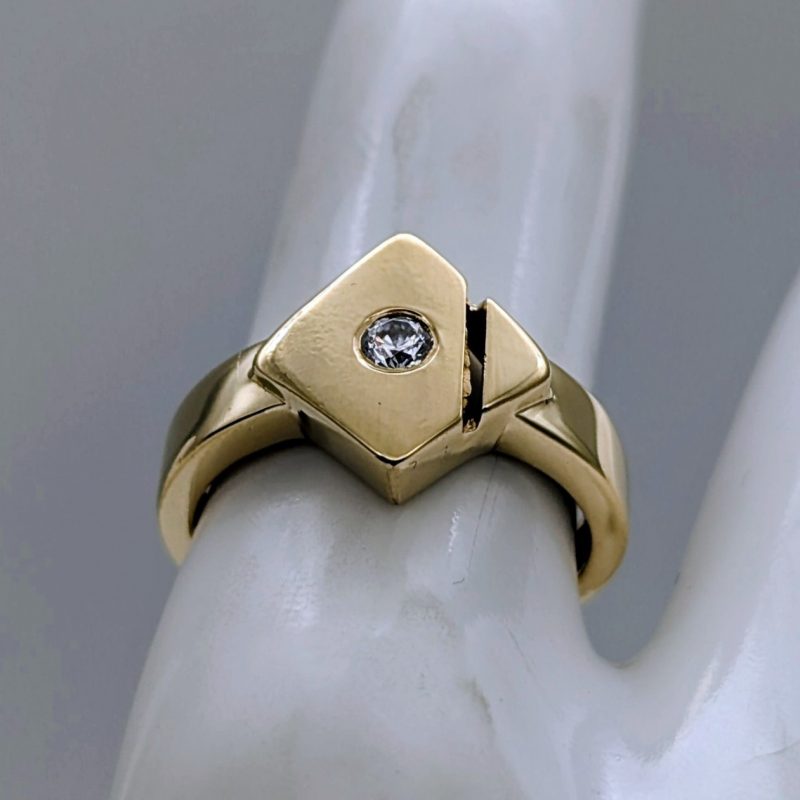 Damen Ring 585/14K Gelbgold Siegelring – 3,70 g – [Gr.53] #1884