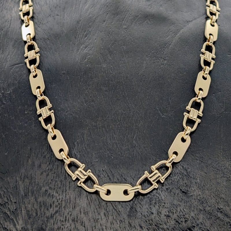 Steigbügelkette Plattenkette Kette 585/14K Gold 67,20g Gliederkette 71cm #2024