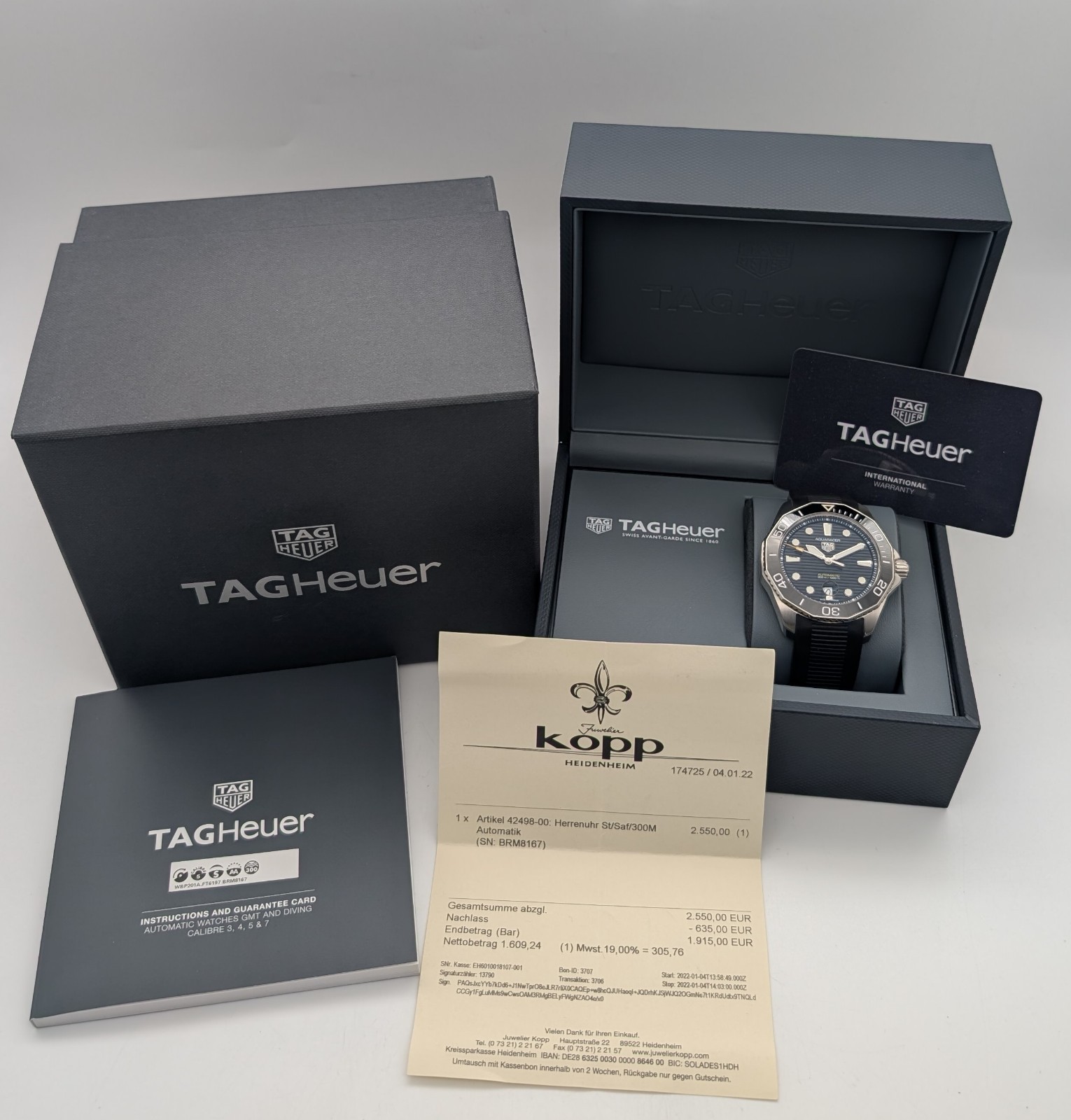 TAG Heuer Aquaracer Professional 300 Date – Ref. WBP201A - Ø43mm Full Set #1958