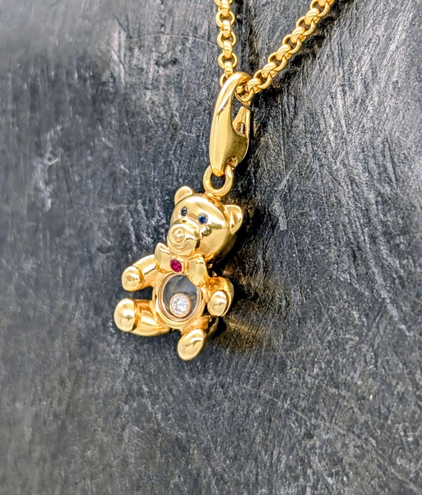Chopard Teddybär Happy Diamonds Halskette750/18K Gelbgold – 19g –61cm #1993
