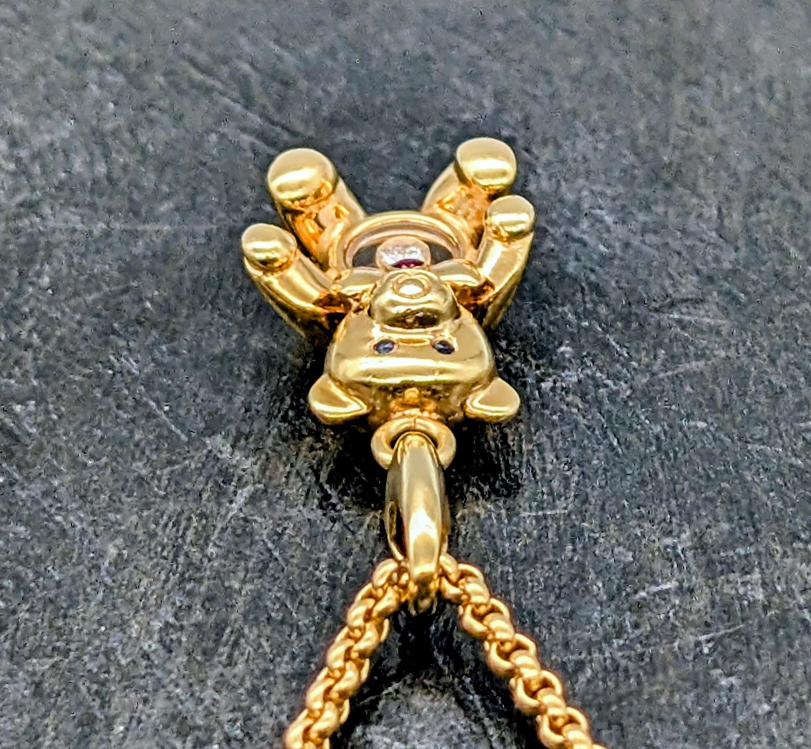 Chopard Teddybär Happy Diamonds Halskette750/18K Gelbgold – 19g –61cm #1993