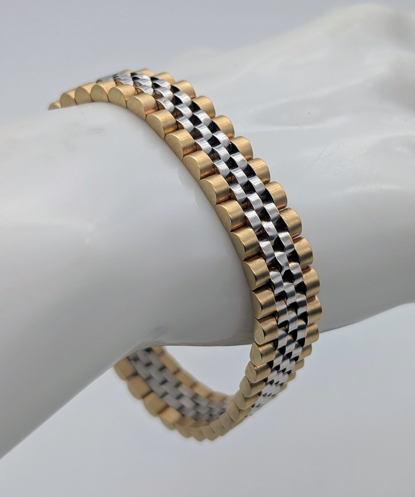 Jubilee Armband Königsarmband 585/14K Gelb-Weißgold –41g –21cm #2027