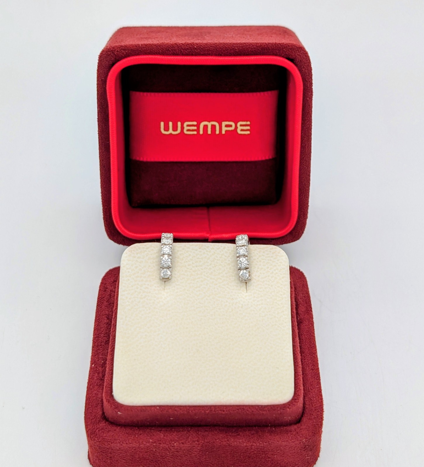 Wempe Damen Creolen Brillanten 0,50ct Ohrringe Weißgold 750/18K – 4,55g #1968