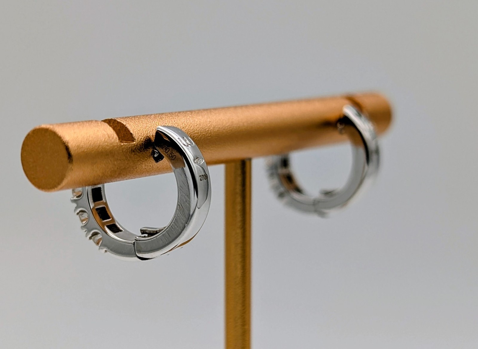 Wempe Damen Creolen Brillanten 0,50ct Ohrringe Weißgold 750/18K – 4,55g #1968