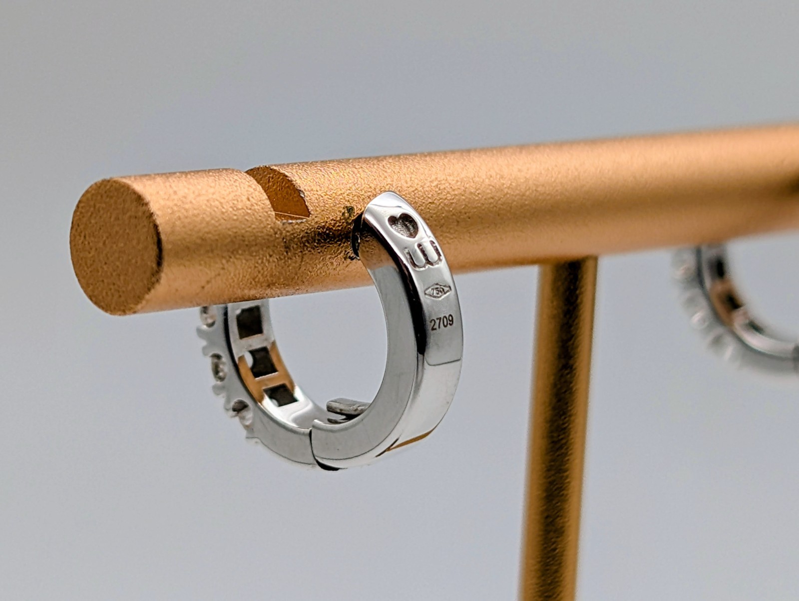 Wempe Damen Creolen Brillanten 0,50ct Ohrringe Weißgold 750/18K – 4,55g #1968