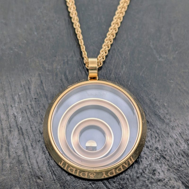 Chopard HAPPY SPIRIT Brillant Anhänger Kette 60cm Gelbgold 750/18K –33,30g #2019