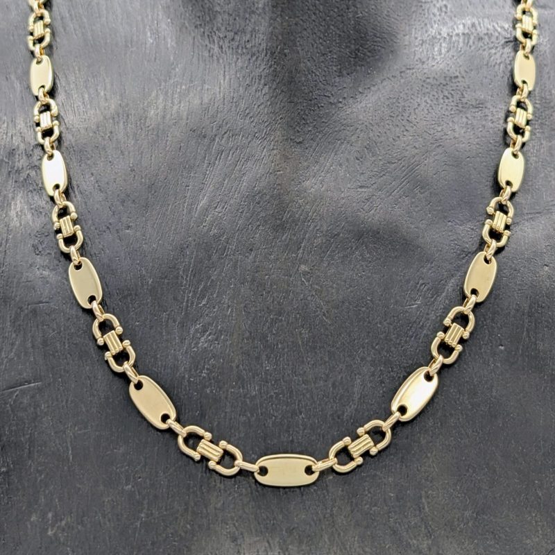 Steigbügelkette Plattenkette Kette 585/14K Gelbgold – 40,90g – 68,50cm #2055