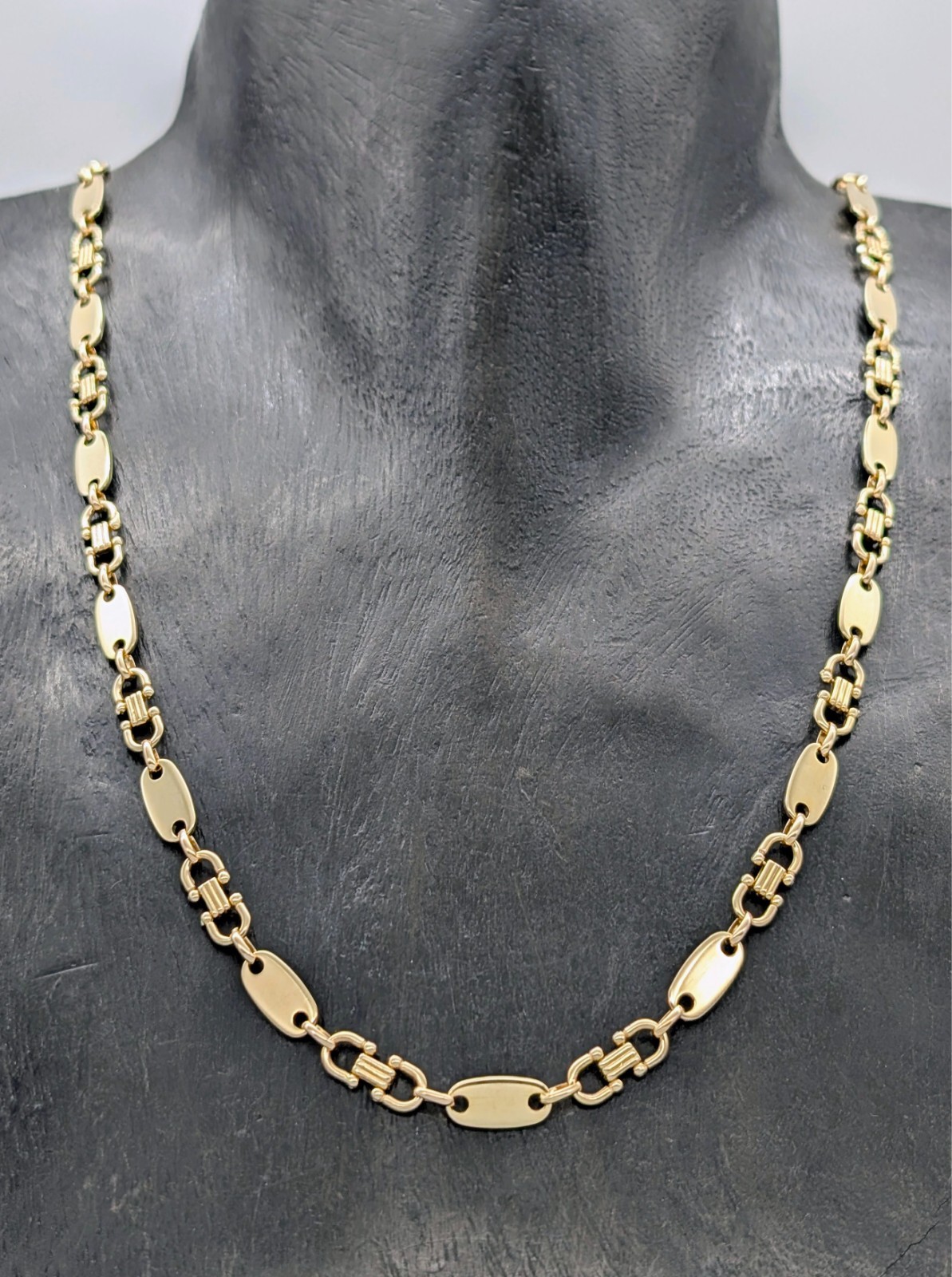 Steigbügelkette Plattenkette Kette 585/14K Gelbgold – 40,90g – 68,50cm #2055