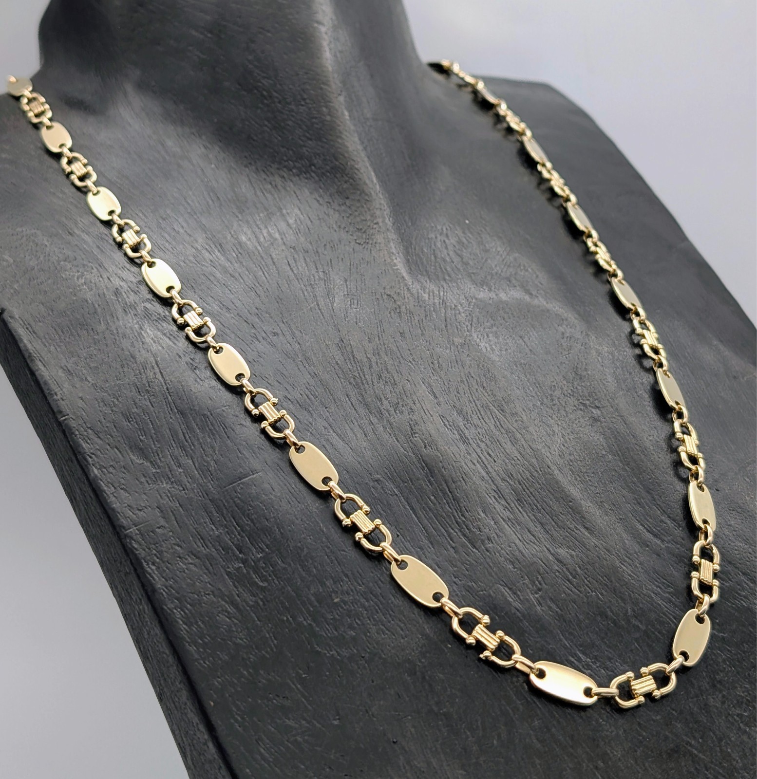 Steigbügelkette Plattenkette Kette 585/14K Gelbgold – 40,90g – 68,50cm #2055