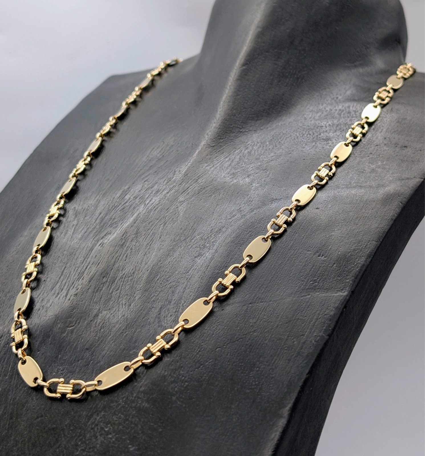 Steigbügelkette Plattenkette Kette 585/14K Gelbgold – 40,90g – 68,50cm #2055