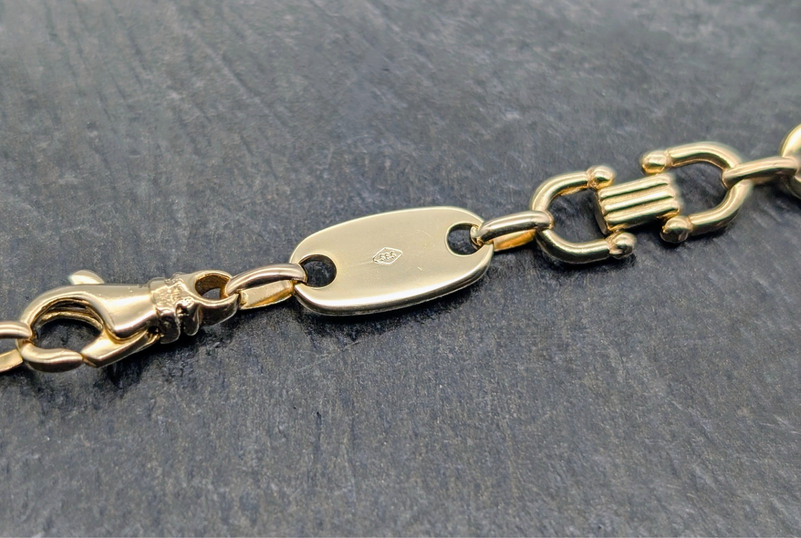 Steigbügelkette Plattenkette Kette 585/14K Gelbgold – 40,90g – 68,50cm #2055