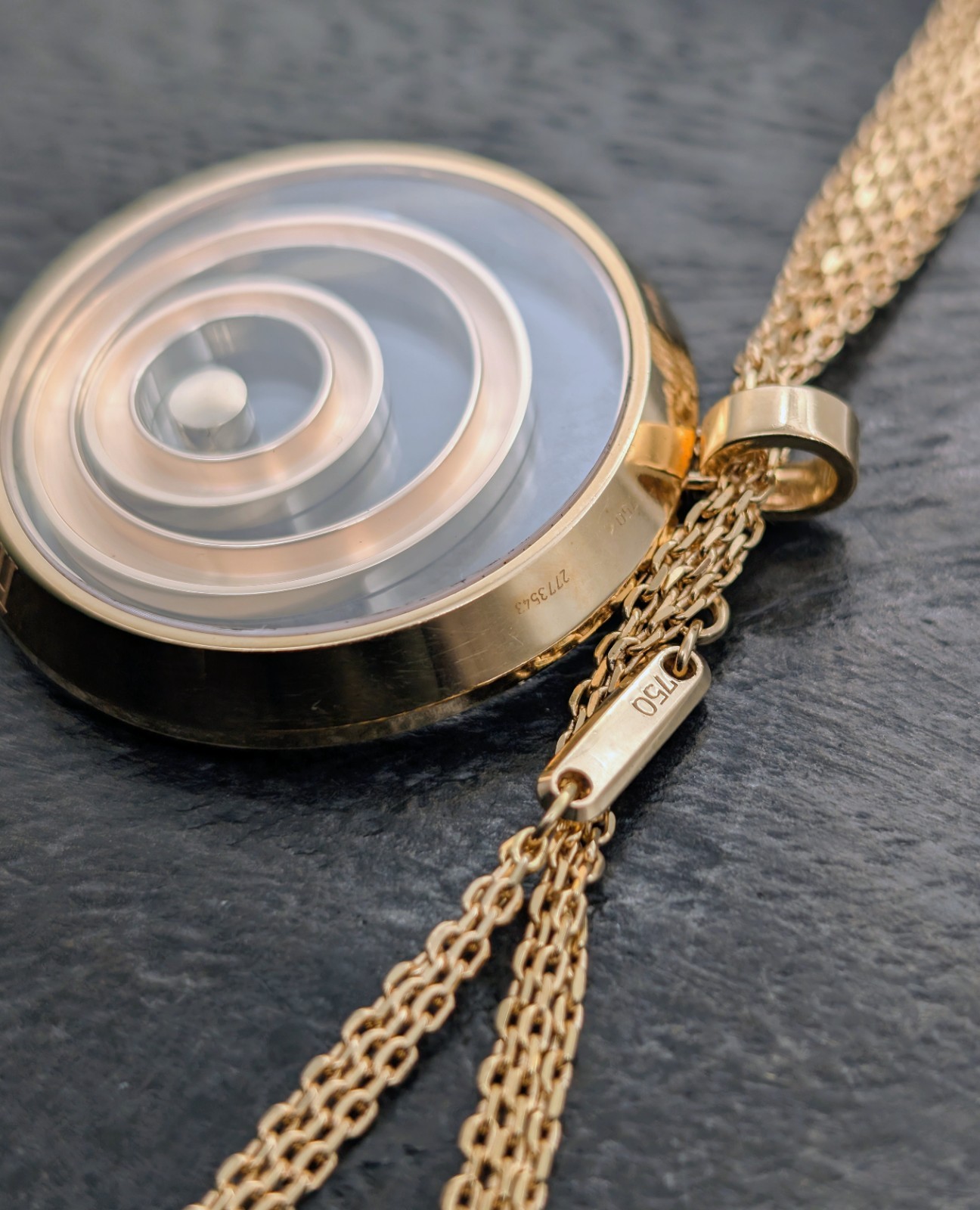 Chopard HAPPY SPIRIT Brillant Anhänger Kette 60cm Gelbgold 750/18K –33,30g #2019