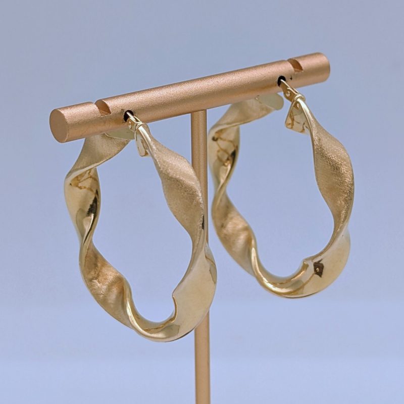 Creolen Ohrringe 585/14K Gelbgold – 5,10g –Gedrehte Design #N190