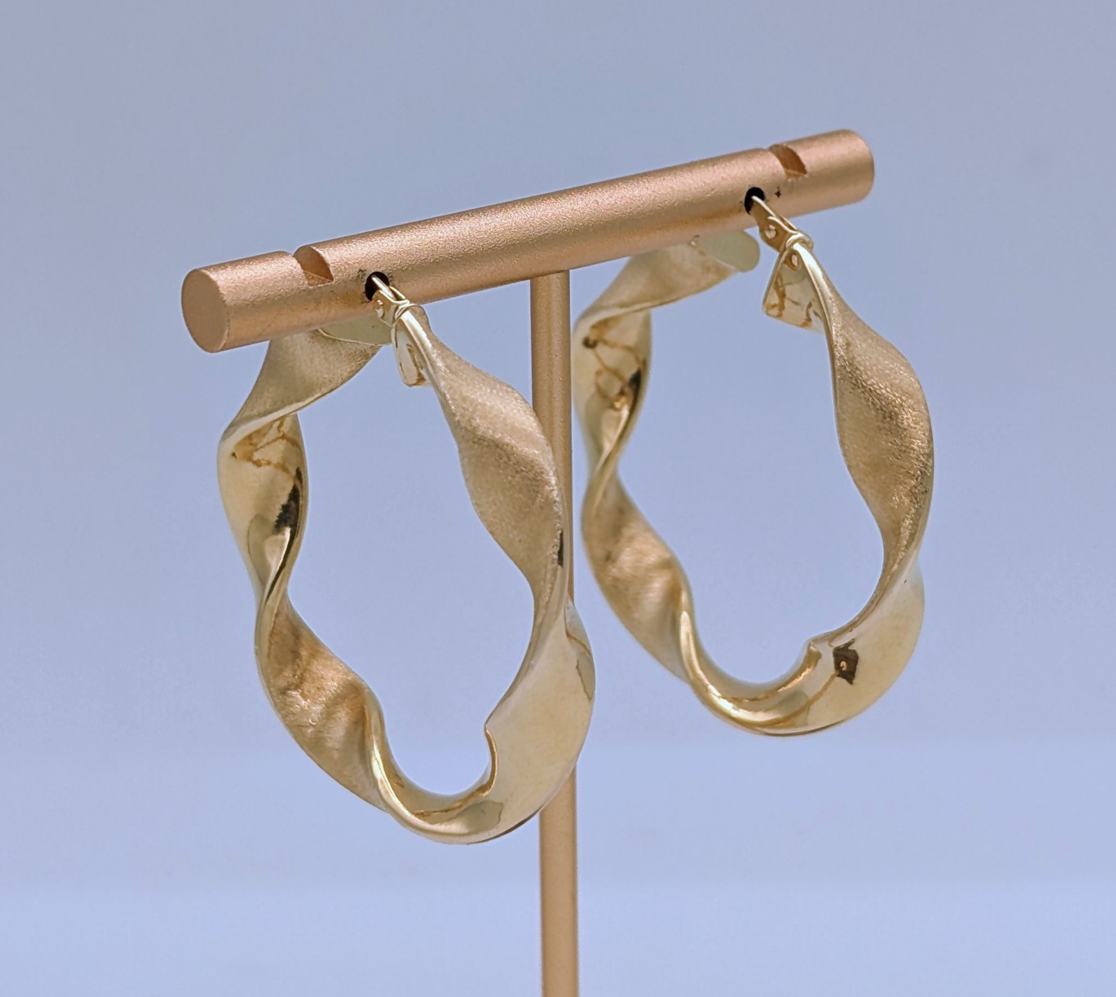 Creolen Ohrringe 585/14K Gelbgold – 5,10g –Gedrehte Design #N190