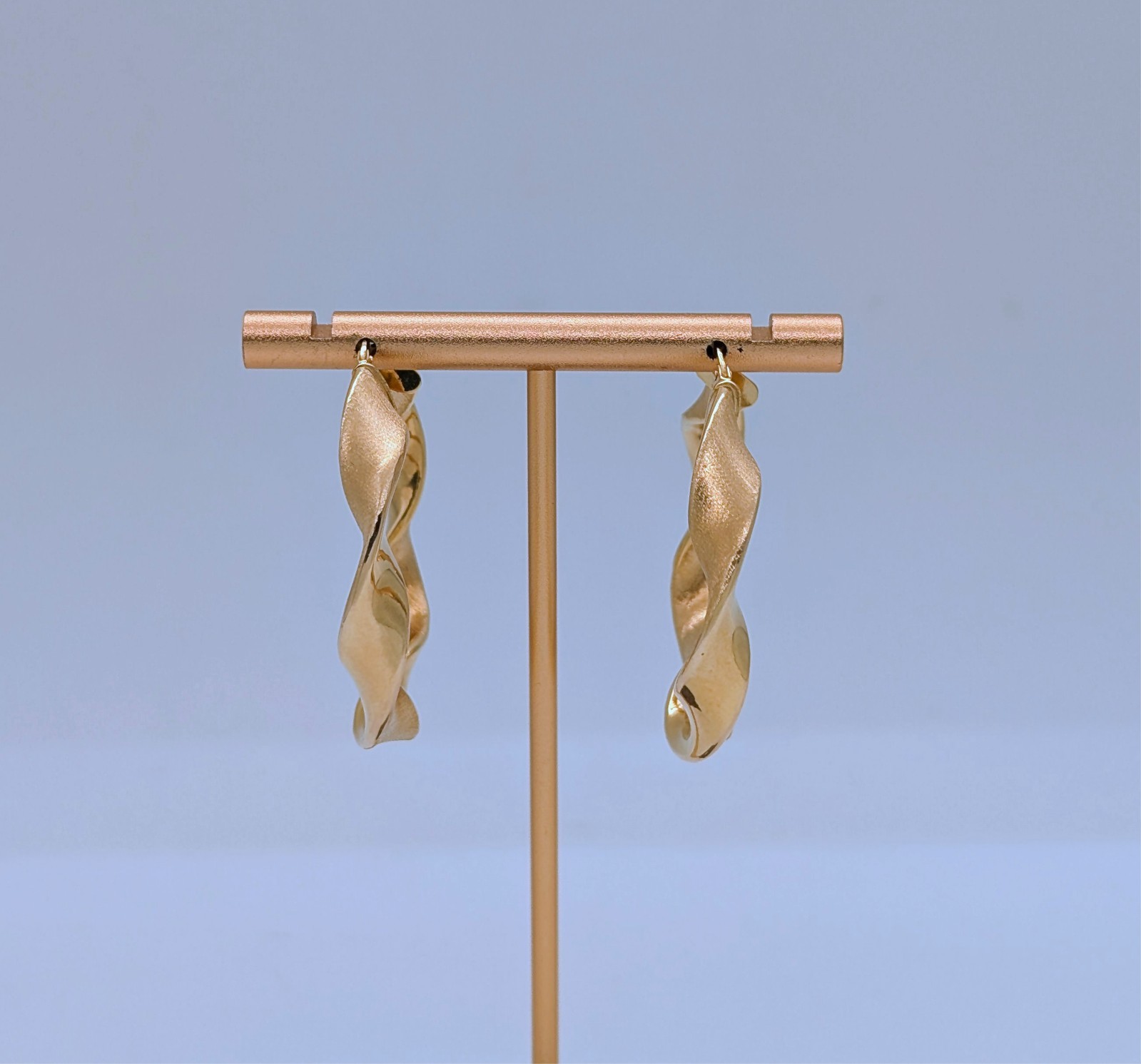 Creolen Ohrringe 585/14K Gelbgold – 5,10g –Gedrehte Design #N190