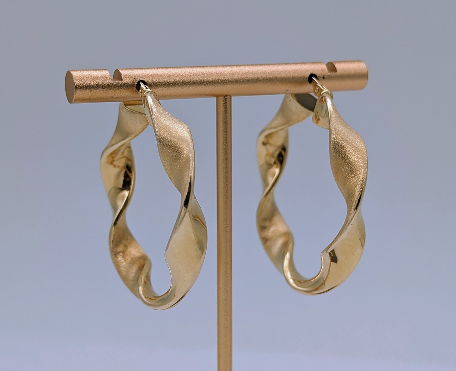 Creolen Ohrringe 585/14K Gelbgold – 5,10g –Gedrehte Design #N190