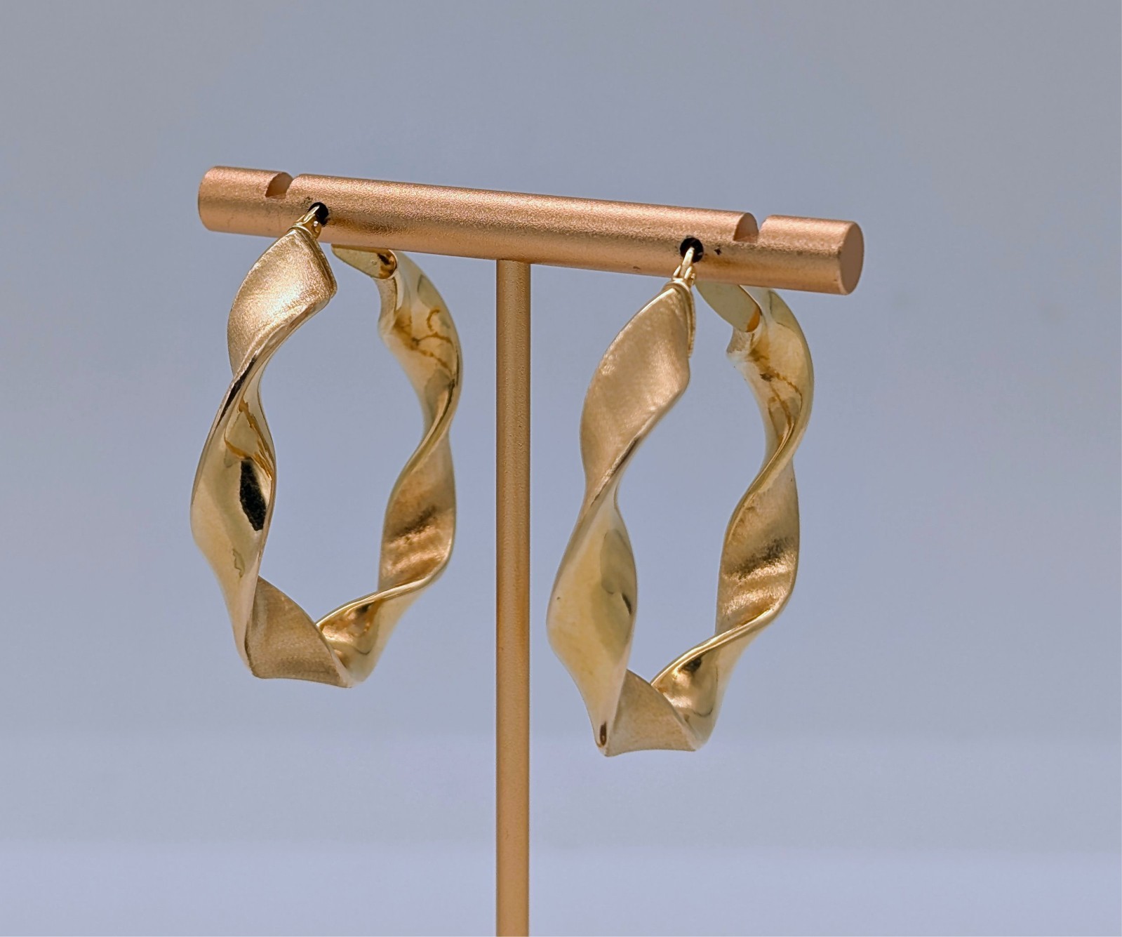 Creolen Ohrringe 585/14K Gelbgold – 5,10g –Gedrehte Design #N190