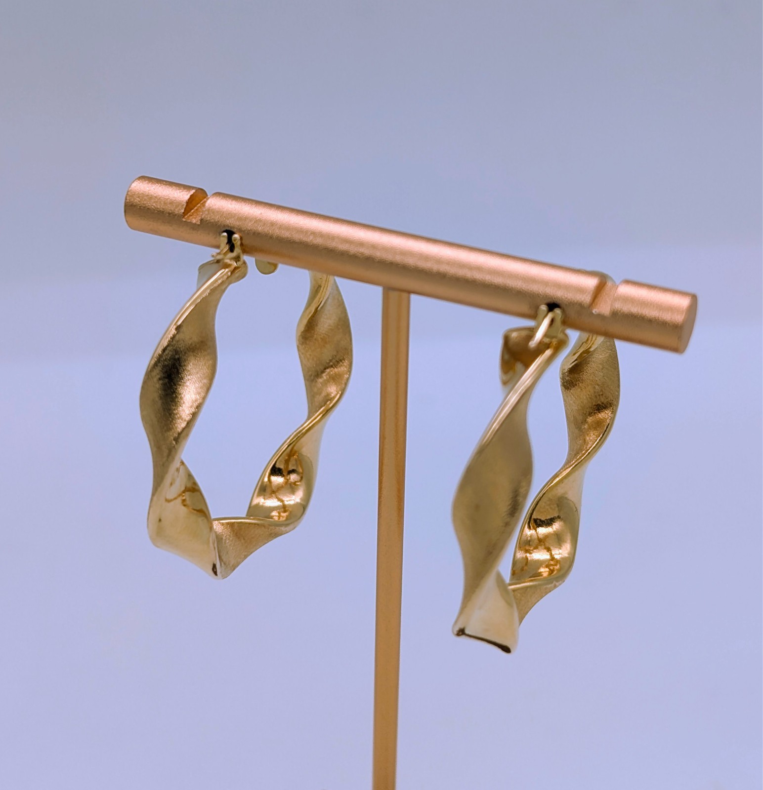 Creolen Ohrringe 585/14K Gelbgold – 5,10g –Gedrehte Design #N190