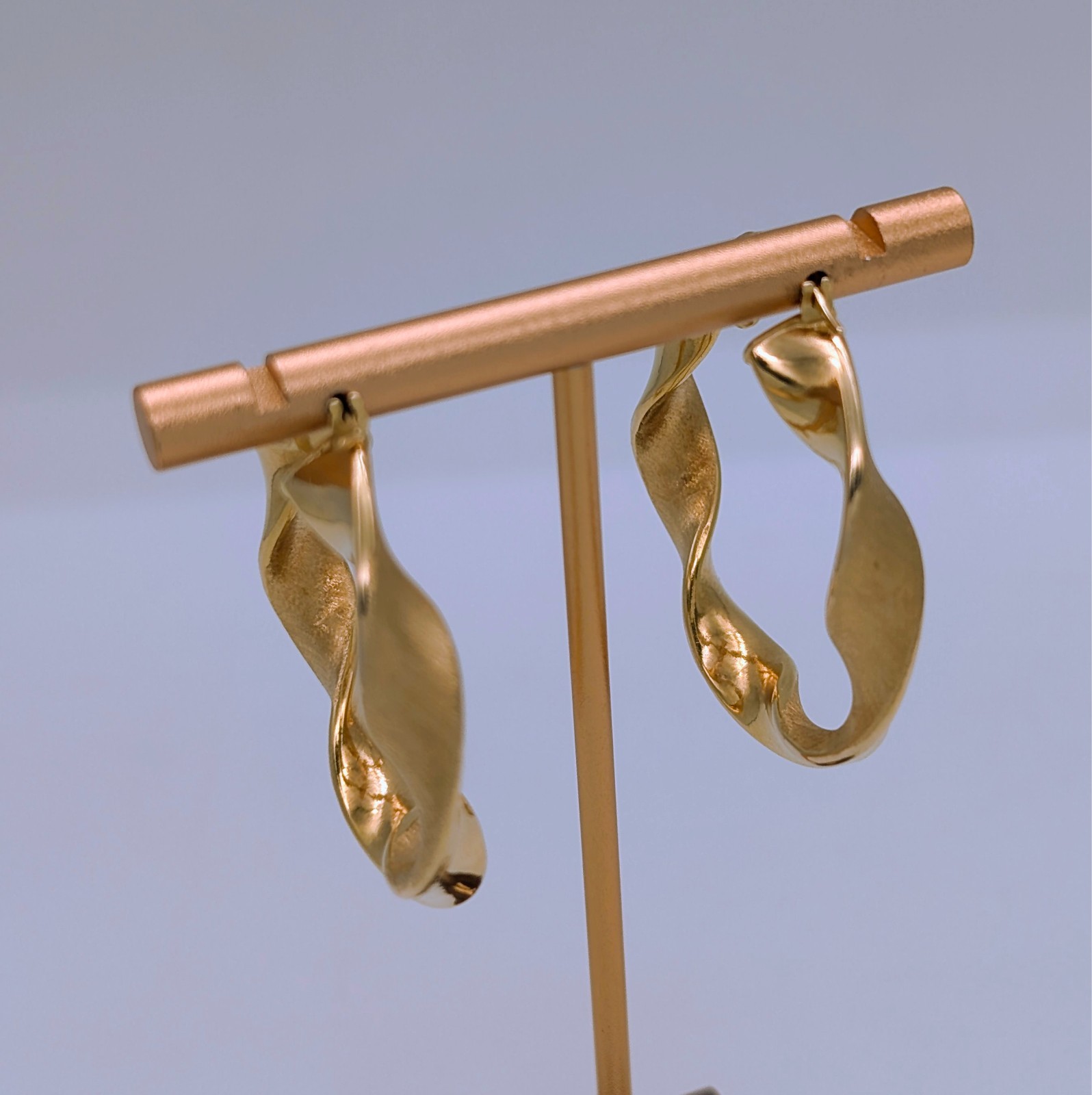 Creolen Ohrringe 585/14K Gelbgold – 5,10g –Gedrehte Design #N190