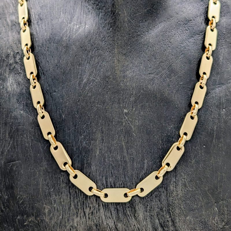 Plattenkette Kette 585/14K Gelbgold – 51,65g –Gliederkette 61cm #1974