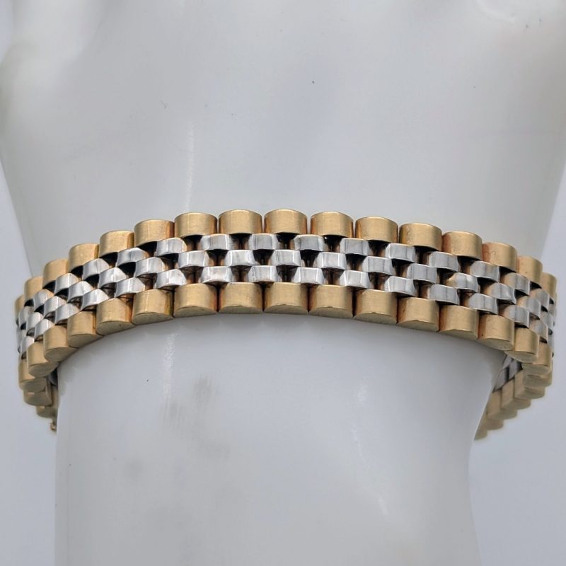 Jubilee Armband Königsarmband 585/14K Gelb-Weißgold –41g –21cm #2027