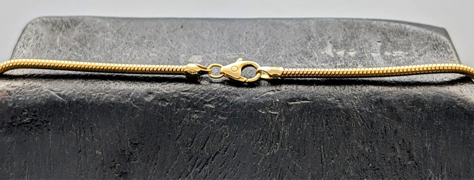 Collier Halskette Gelbgold 585/14K Saphire Herz Schlangen 45cm 20,80Gr. #1105