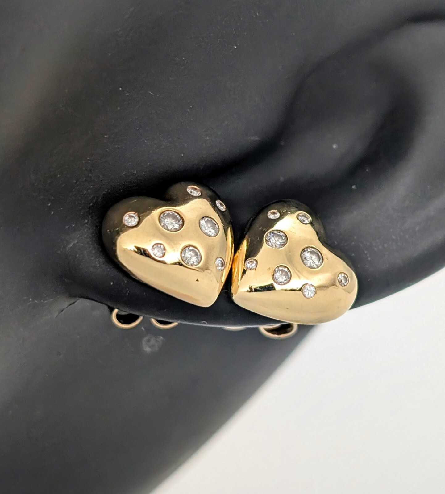 Brillanten Herz Creolen 585/14K Ohrstecker Gelbgold 4,00Gr. Ohrringe 0,34ct#1103