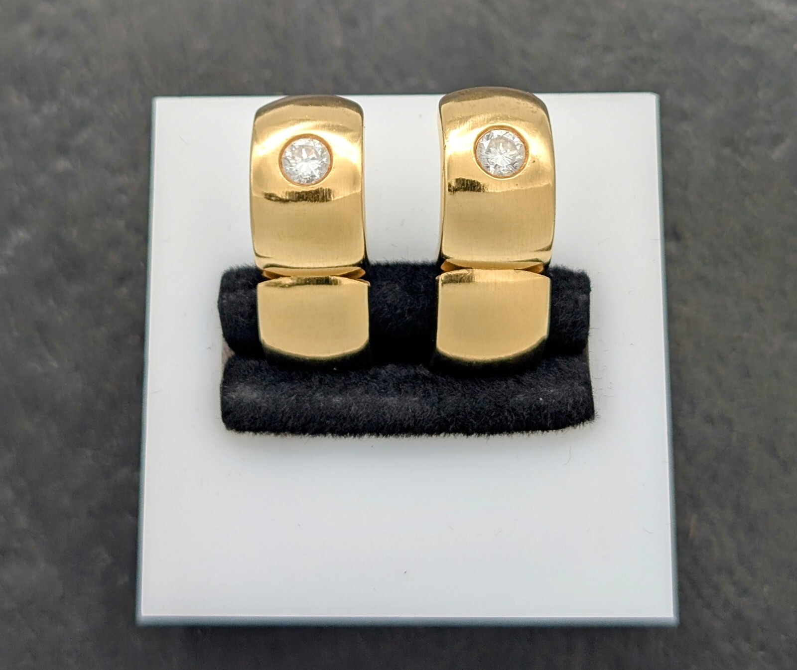 Quinn Brillanten Creolen 750/18K Ohrstecker Gold 9,70Gr. Ohrringe 0,40ct #1109