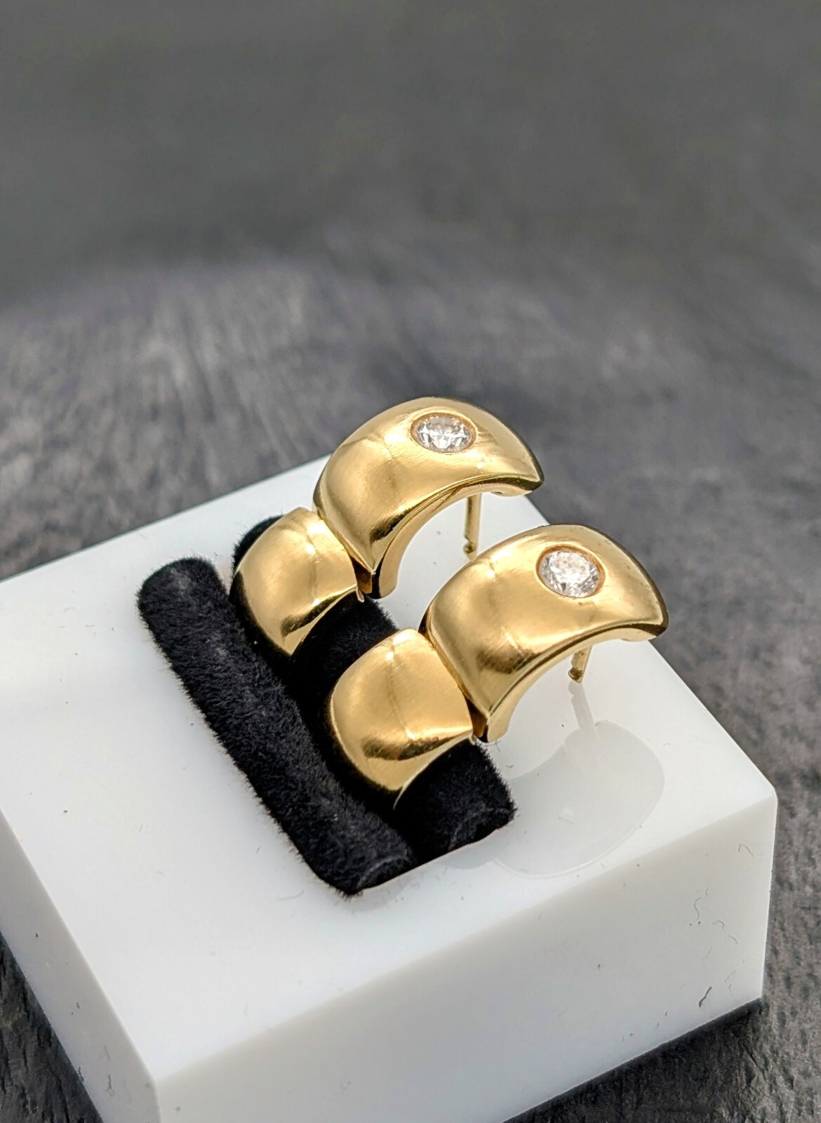 Quinn Brillanten Creolen 750/18K Ohrstecker Gold 9,70Gr. Ohrringe 0,40ct #1109