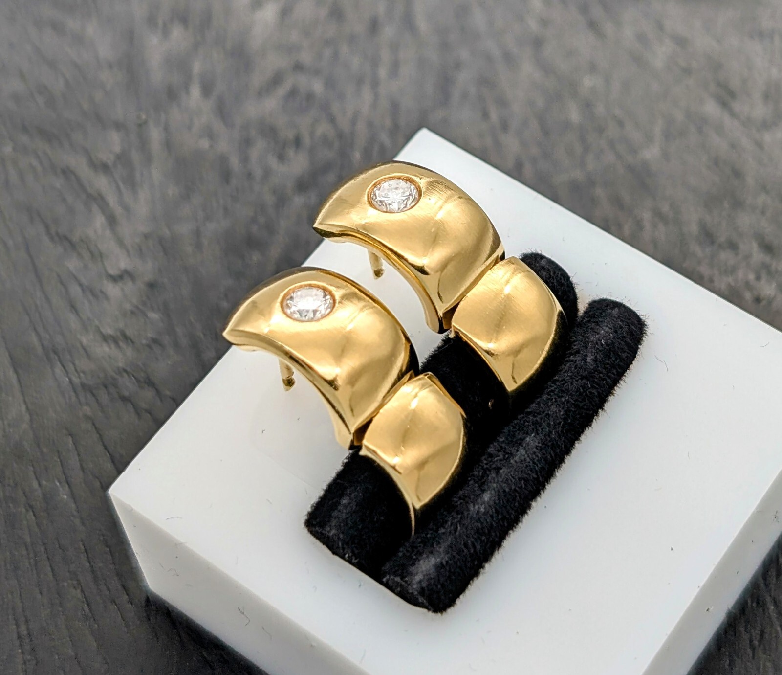 Quinn Brillanten Creolen 750/18K Ohrstecker Gold 9,70Gr. Ohrringe 0,40ct #1109