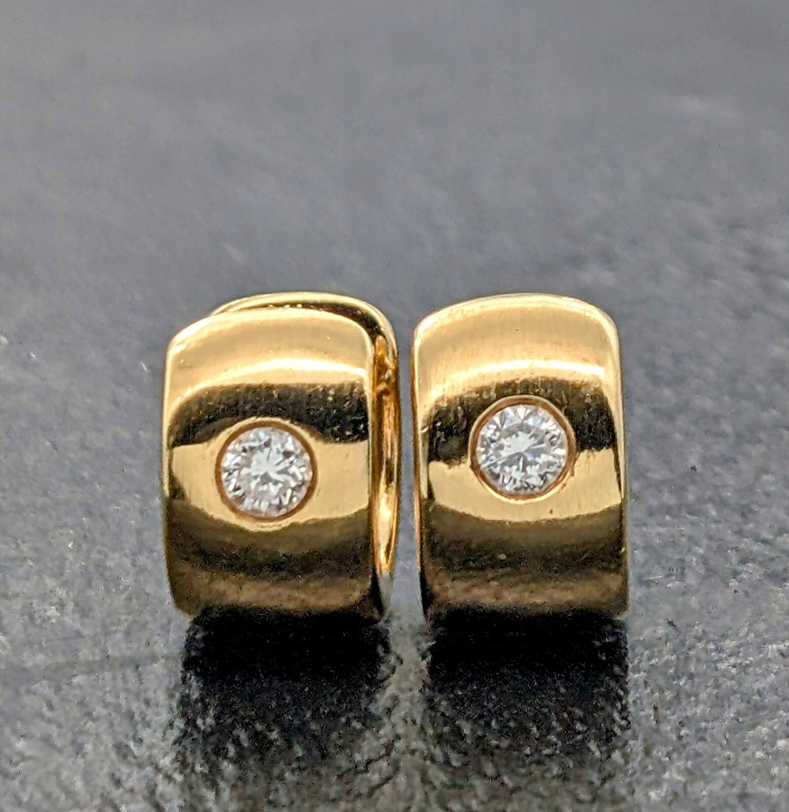 Quinn Brillanten Creolen 750/18K Ohrstecker Gold 9,70Gr. Ohrringe 0,40ct #1109