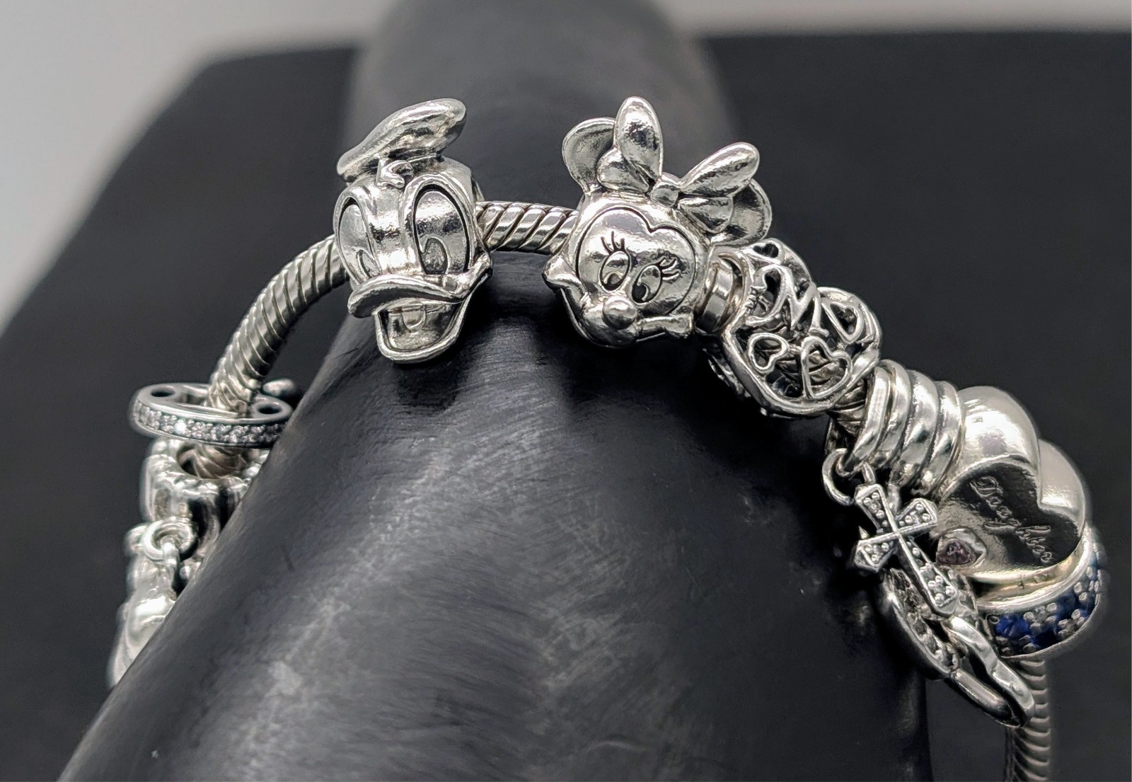 Pandora Armband 925 Sterling Silber 18,50cm 10xcharms Kette Disney usw. #1024