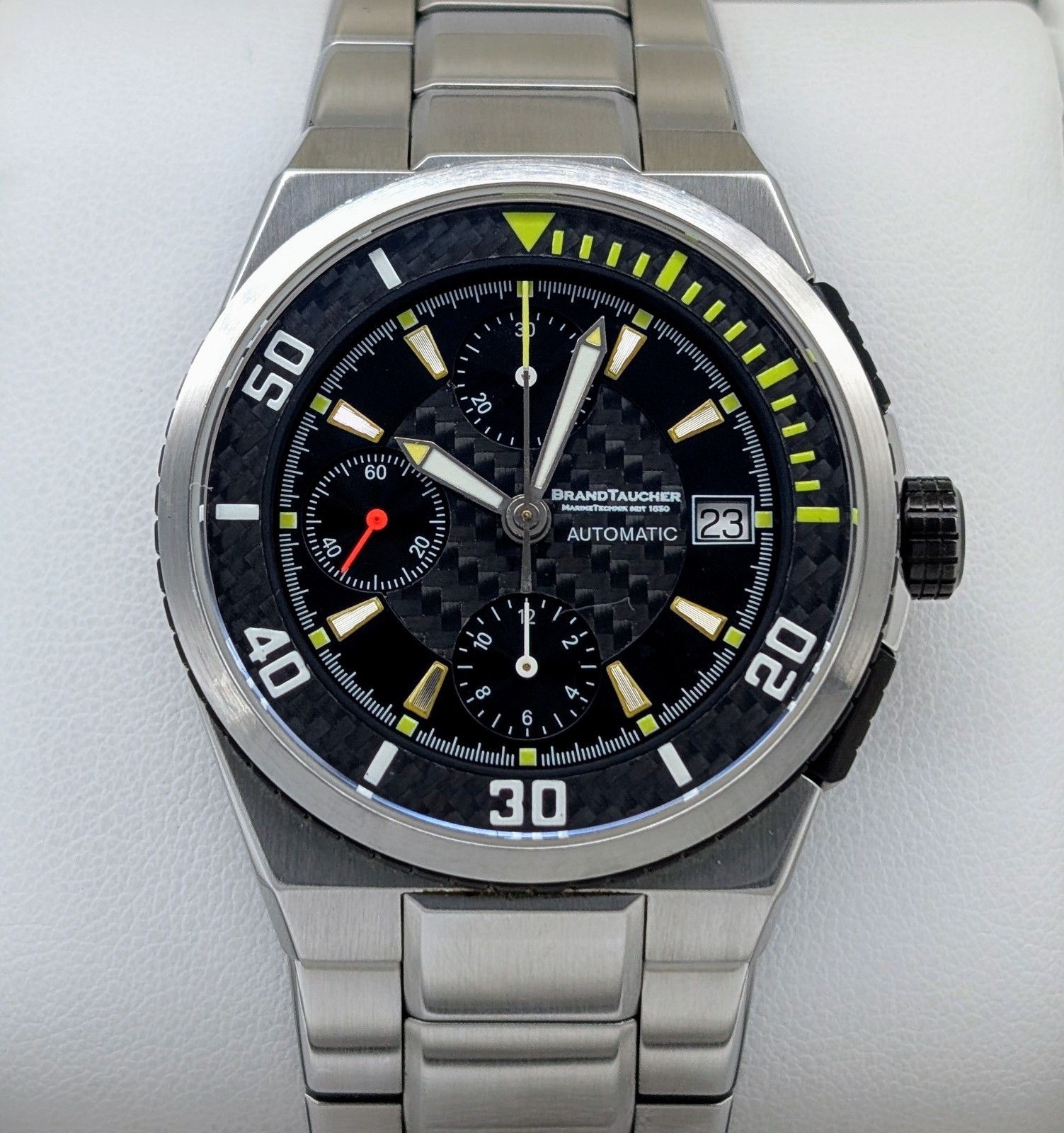 Brandtaucher Admiral Chronograph Ø40mm Carbon Dial Herrenuhr Uhr #1173