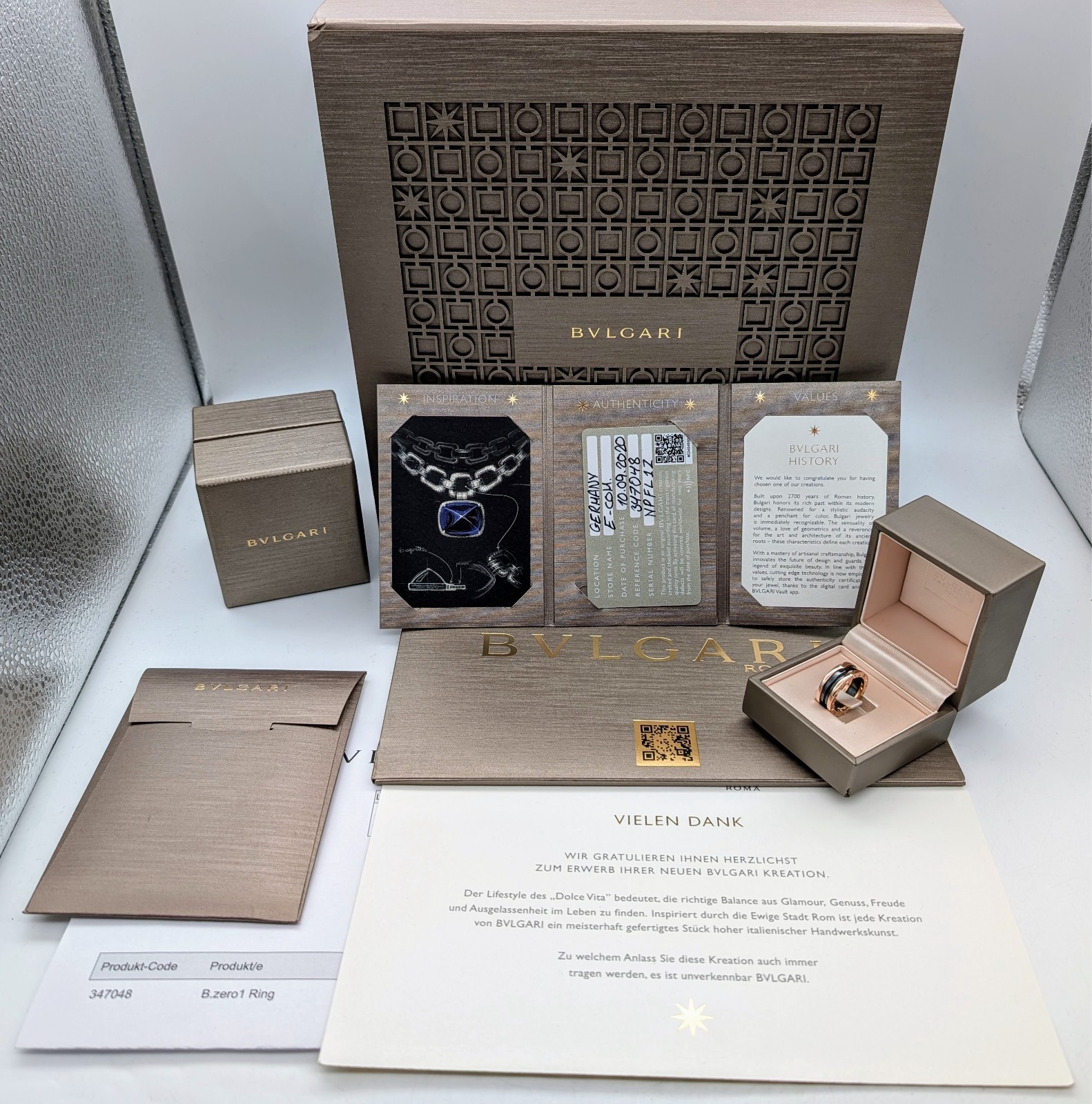 Bulgari BVLGARI B.ZERO1 2-Band Ring 750/18K Rosegold Gr.54 Damenring #1266