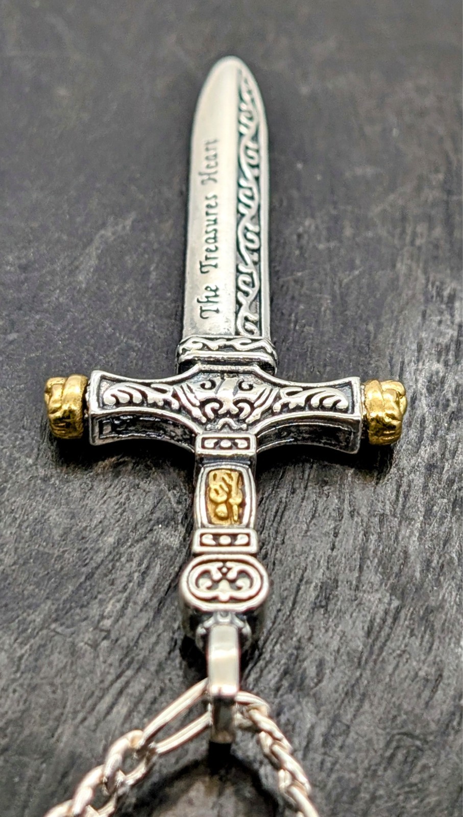 Anhänger Ritter Schwert Kreuz 925 Sterling Silber - 16 g - Unisex Silver #301