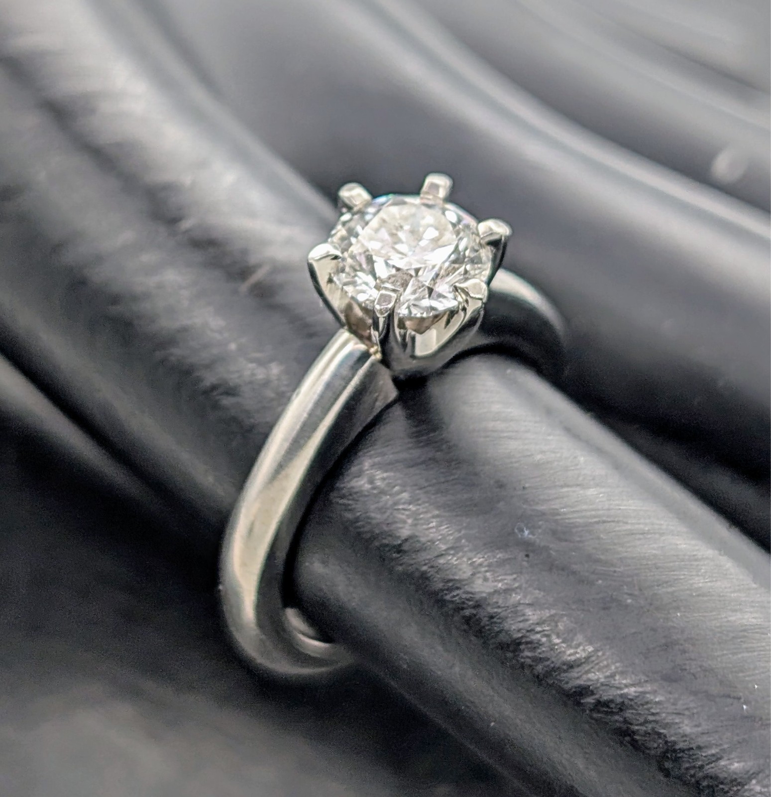 Brilliant Solitär 950 Platin | 1,01ct SI2 Verlobungsring -6,80g- Gr.47 #1356