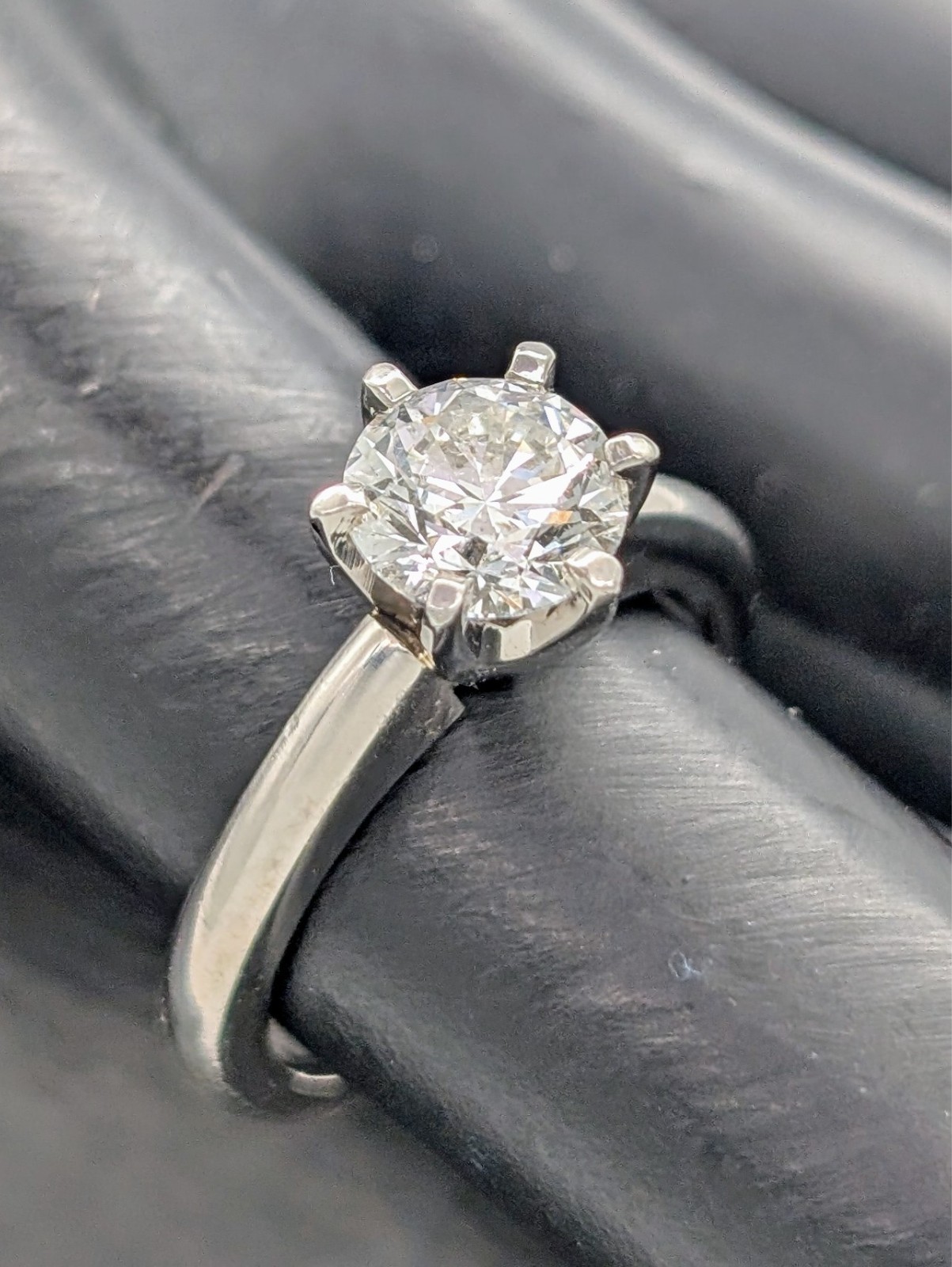 Brilliant Solitär 950 Platin | 1,01ct SI2 Verlobungsring -6,80g- Gr.47 #1356