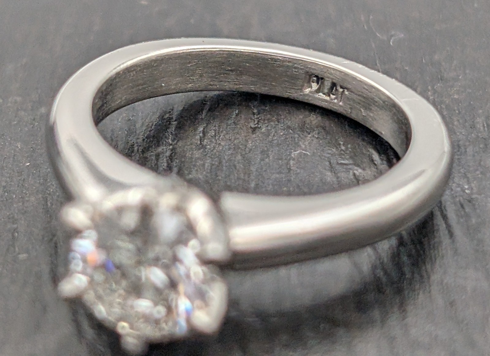 Brilliant Solitär 950 Platin | 1,01ct SI2 Verlobungsring -6,80g- Gr.47 #1356