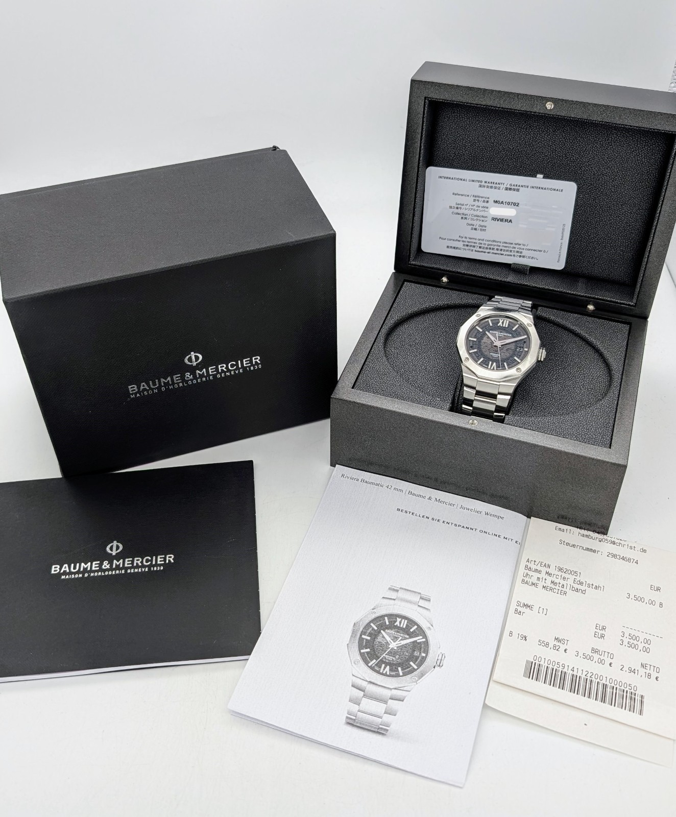 Baume & Mercier Riviera Baumatic | REF. BM100015 | 2022 Full Set Ø42mm Uhr #1386